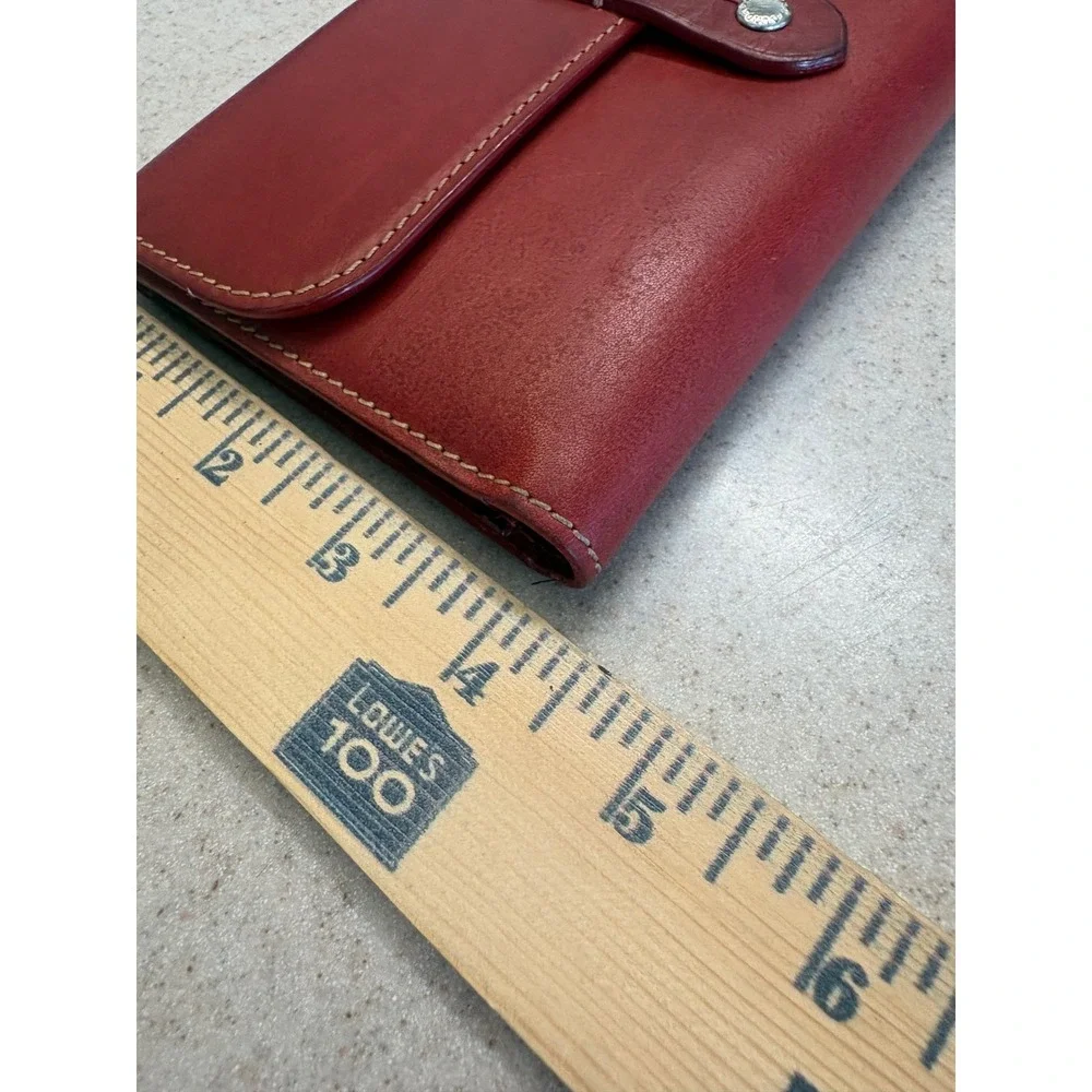 Vintage Dooney & Bourke Florentine Red Leather Checkbook Wallet Organizer